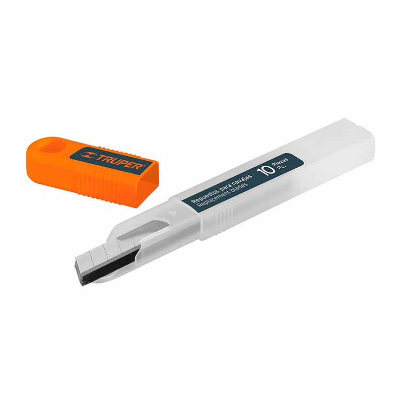 ESTUCHE CON 10 CUCHILLAS SK4 DE 9 MM PARA CUTTER, TRUPER