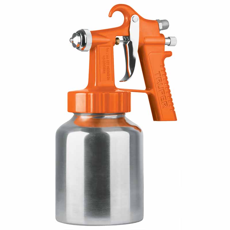 PISTOLA P/PINTAR BAJA PRESIÓN, NARANJA, ENTRADA SUP, TRUPER