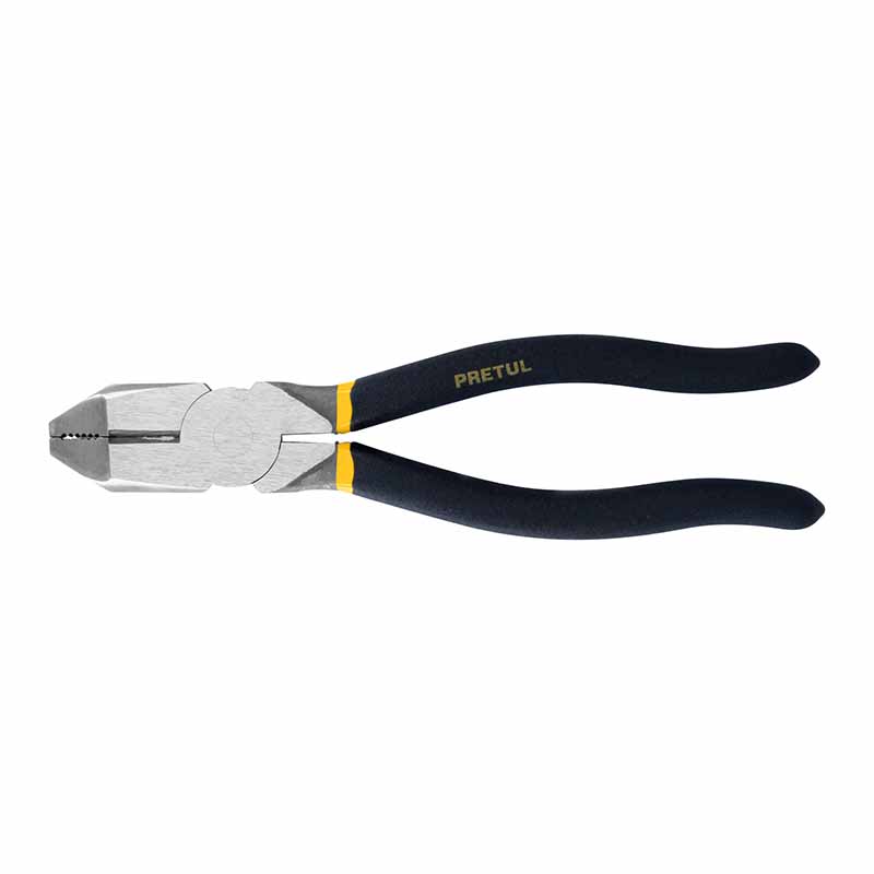PINZA PARA ELECTRICISTA 9' USO RUDO, MANGO DE PVC, PRETUL
