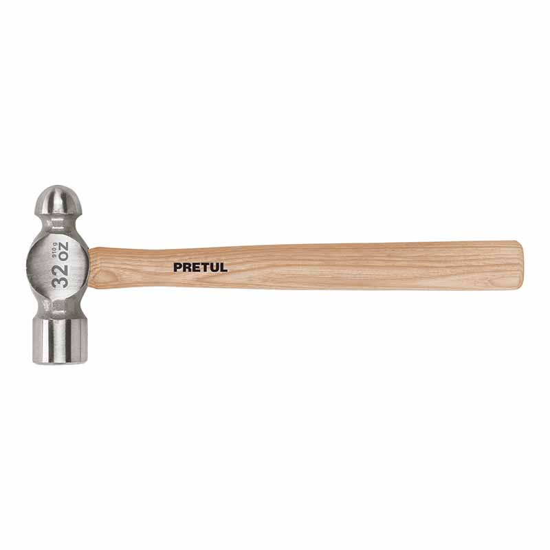 MARTILLO PULIDO DE BOLA 32 OZ MANGO MADERA, PRETUL