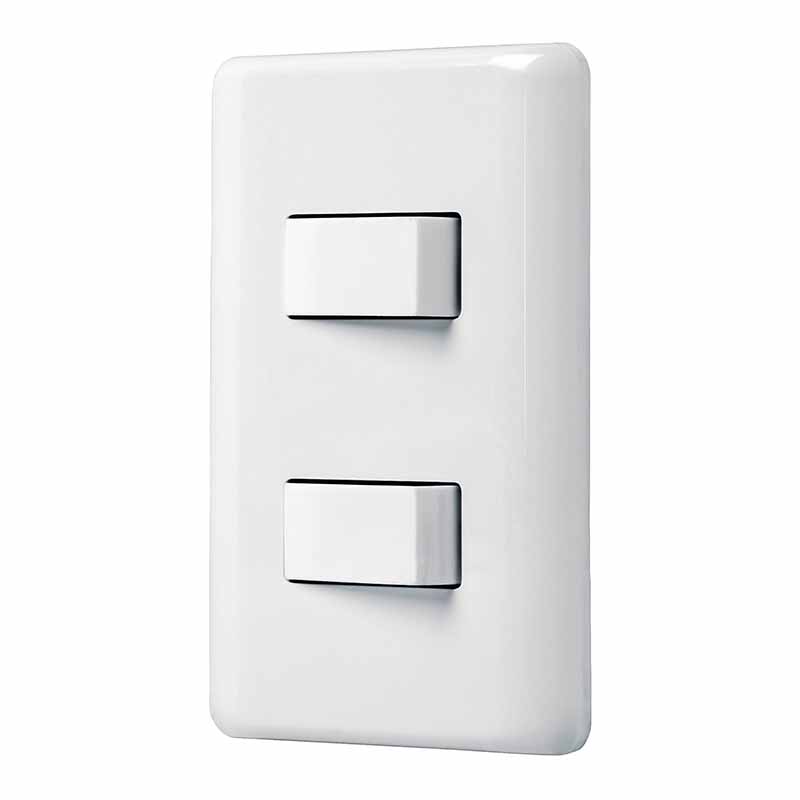 PLACA ARMADA CON 2 INTERRUPTORES SENCILLOS, VOLTECK BASIC