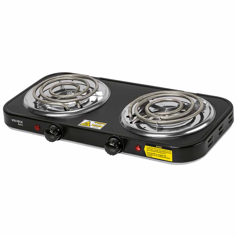 PARILLA ELEC.2QUEM ESPIRAL PAEL-2CPN NEGRA VOLTECK 