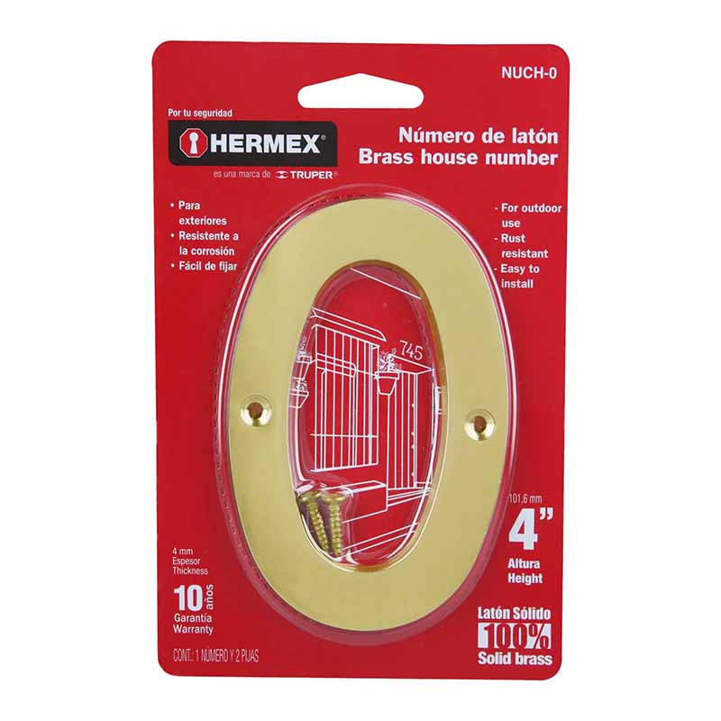 NUMERO DE LATON CHICO NUCH-0 HERMEX                
