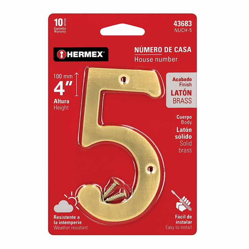 NUMERO DE LATON CHICO NUCH-5 HERMEX                