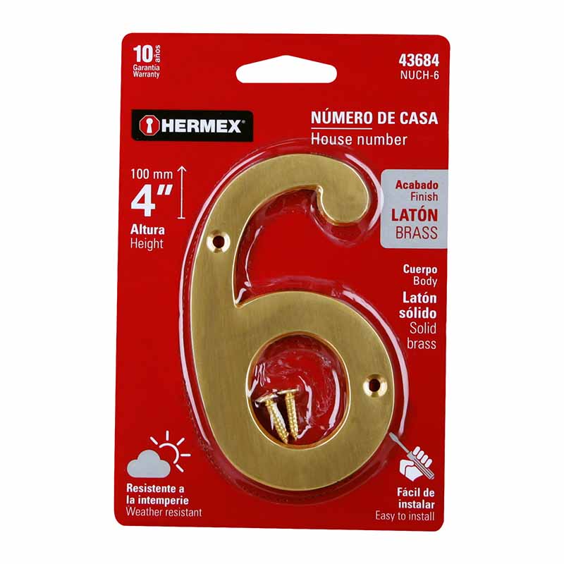 NUMERO DE LATON CHICO NUCH-6 HERMEX                