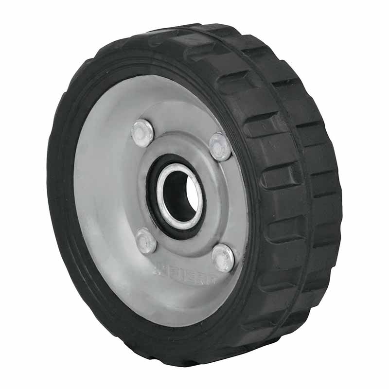 RUEDA DE HULE SÓLIDO 4-1/2' PARA DIABLO, UN BALERO, PRETUL