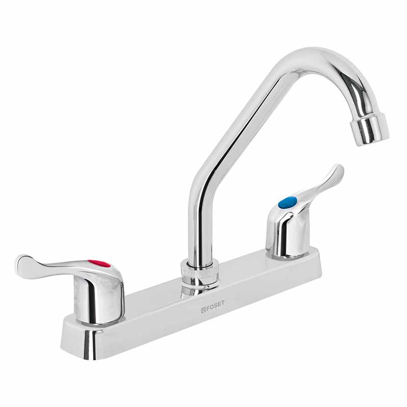 MEZCLADORA PLÁSTICA 8' CUELLO CORTO PARA FREGADERO, PALANCA