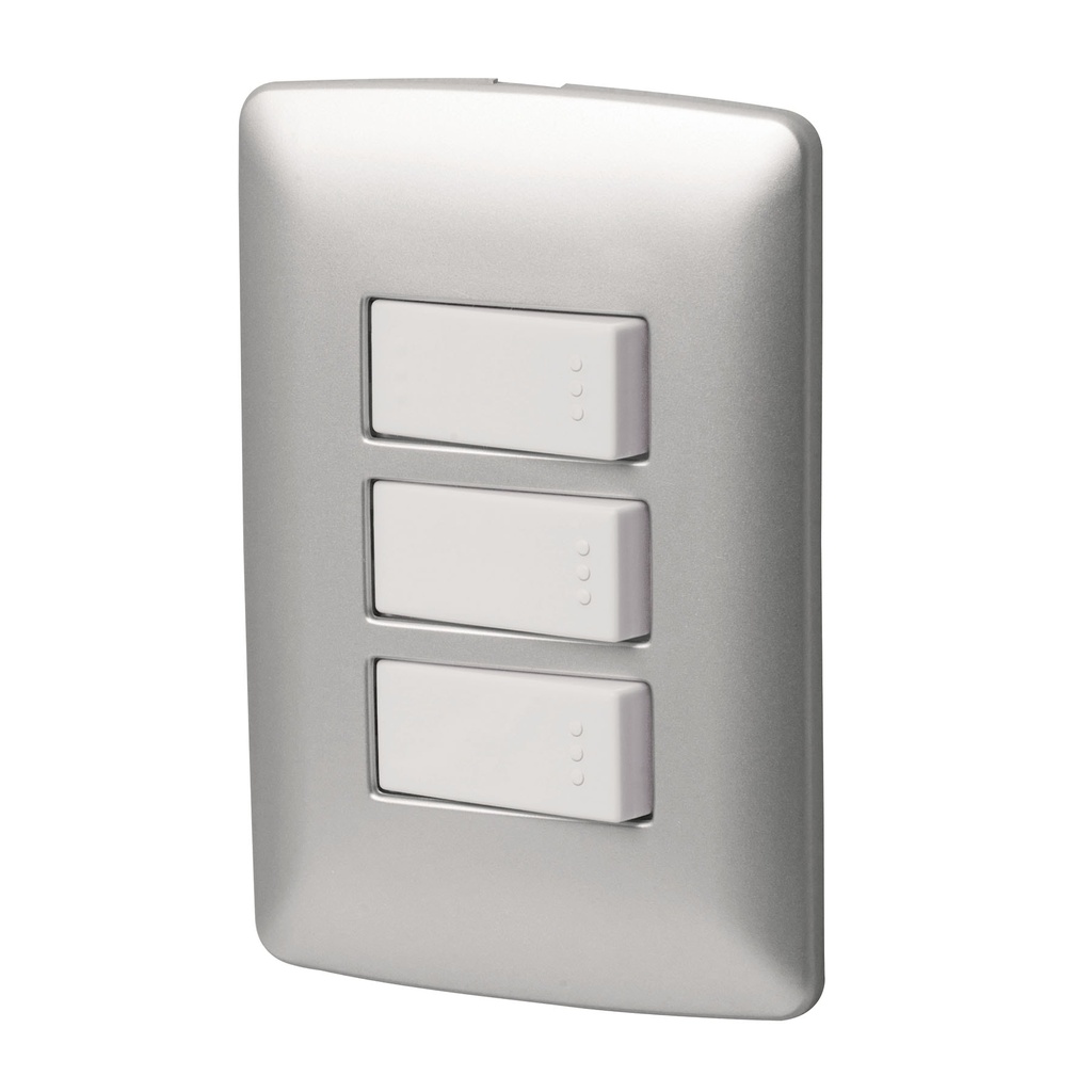 PLACA ITAL 2CONT/1DE 3V PA-APTR-EIP PLATA VOLTECK  
