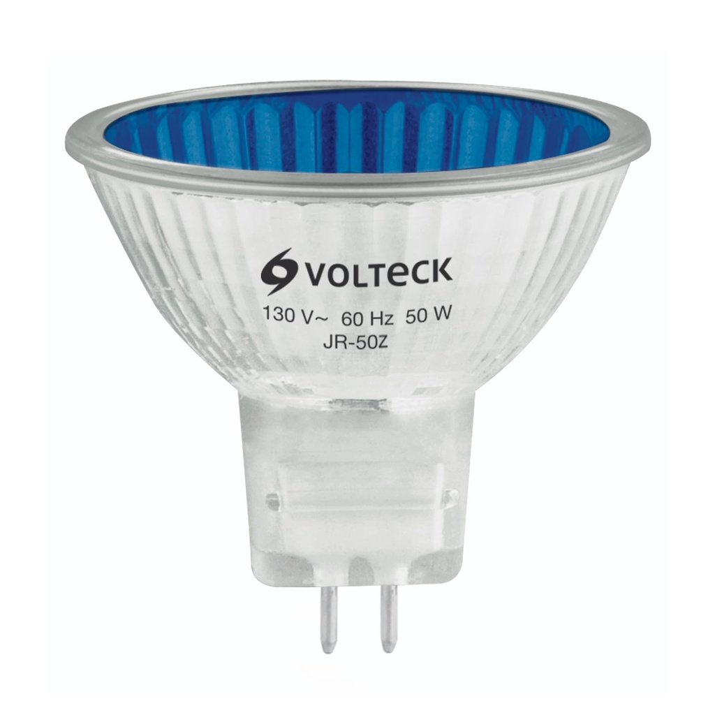 LÁMPARA DE HALÓGENO AZUL 50 W TIPO MR16 EN CAJA, VOLTECK