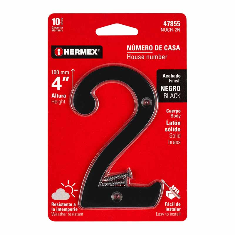 NUMERO DE LATON CHICO NUCH-5N NEGRO HERMEX         