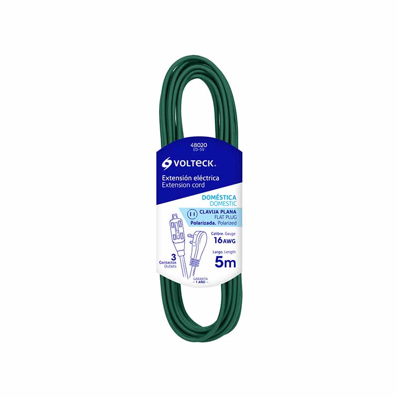 EXTENSION ELEC.DOMESTICA 5M VERDE ED-5V            