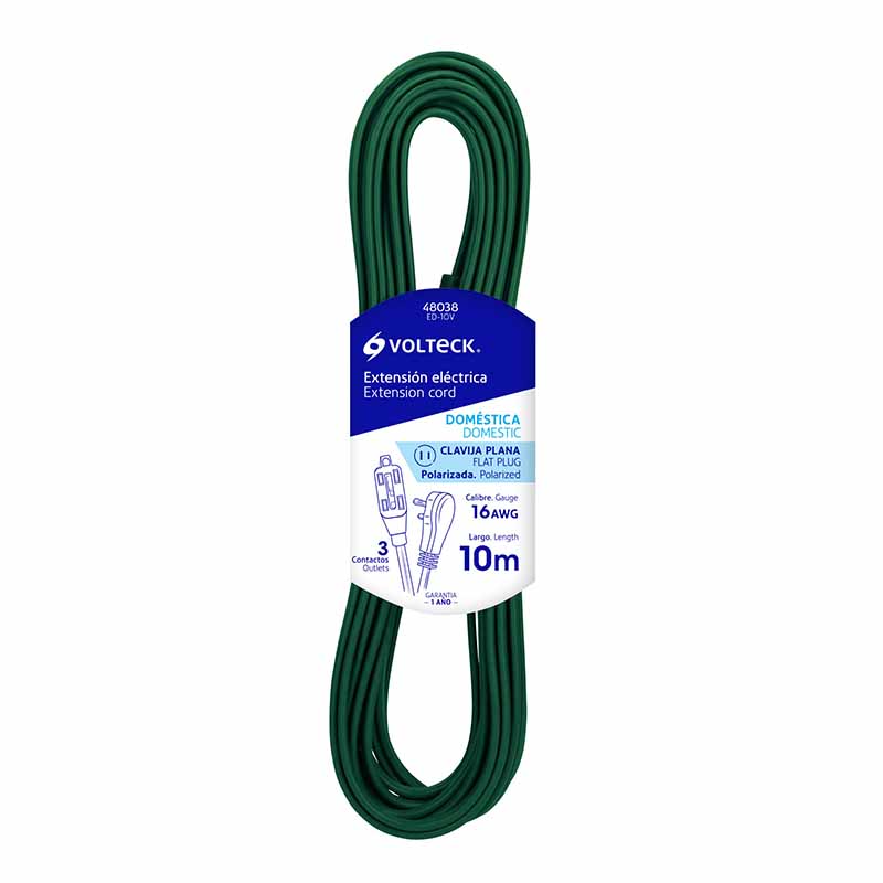 EXTENSION ELEC.DOM. 10M VERDE ED-10V VOL           