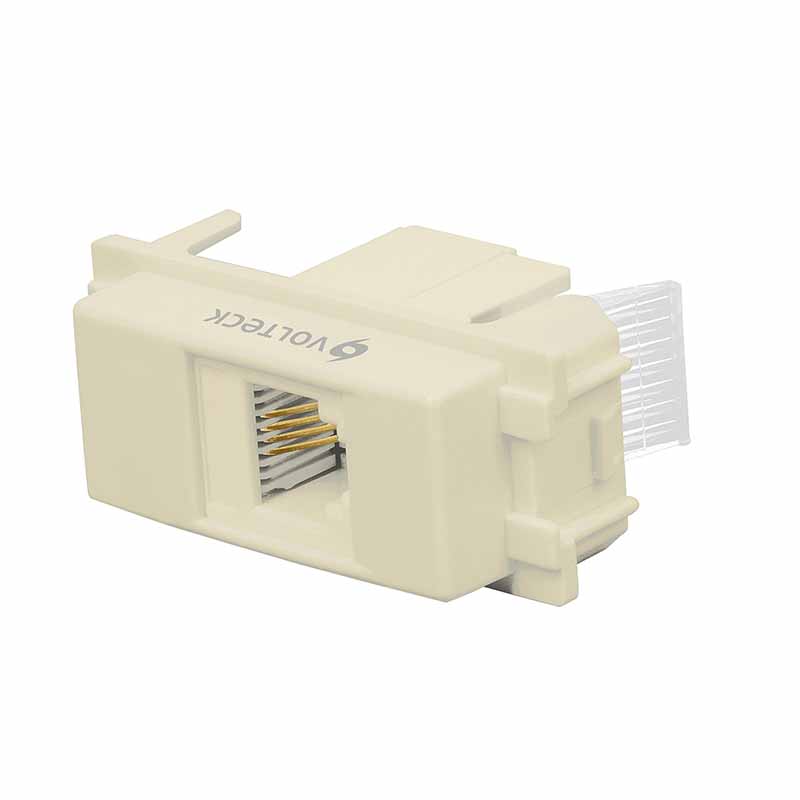 TOMA DE TELÉFONO, LÍNEA ITALIANA, COLOR MARFIL, VOLTECK