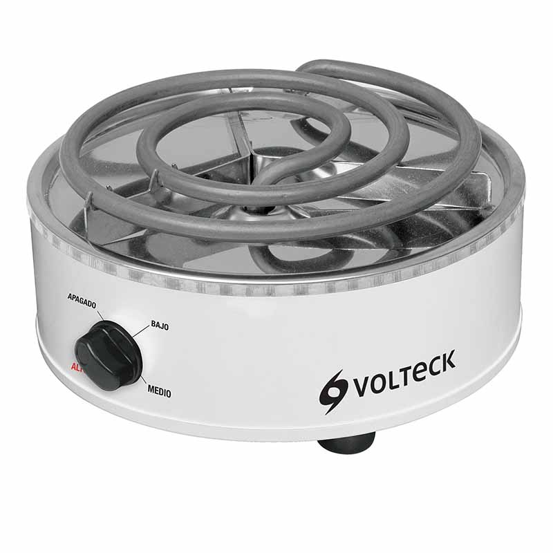 PARRILLA ELÉCTRICA RED. 1 QUEMADOR ESPIRAL, BLANCA, VOLTECK