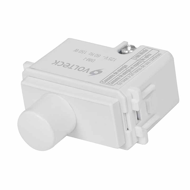 DIMMER GIRATORIO, LÍNEA ITALIANA, COLOR BLANCO, VOLTECK