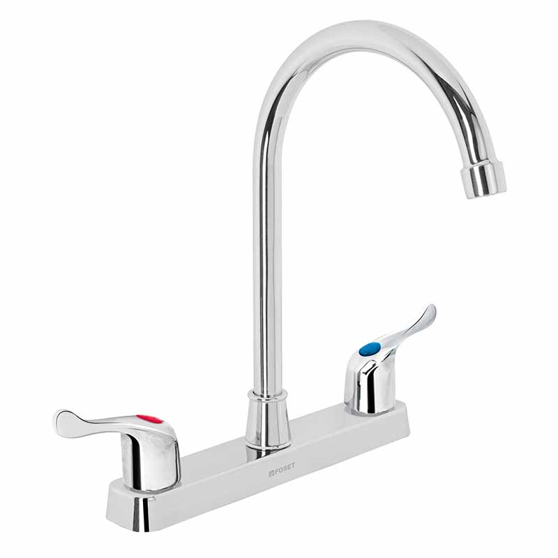 MEZCLADORA PLÁSTICA 8' CUELLO ALTO PARA FREGADERO, PALANCA