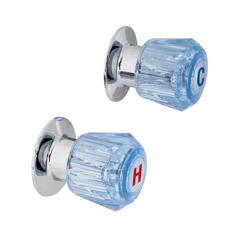 JUEGO DE 2 MANERALES ACRÍLICO AZUL PARA REGADERA, BASIC
