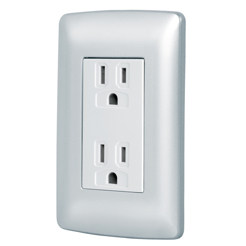 CONTACTO DUPLEX PLATA CODO-IP ITALIANA VOLTECK     