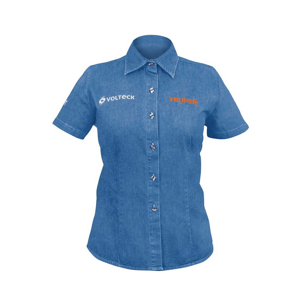 CAMISA DE MEZCLILLA MANGA CORTA PARA MUJER, EEG, TRUPER
