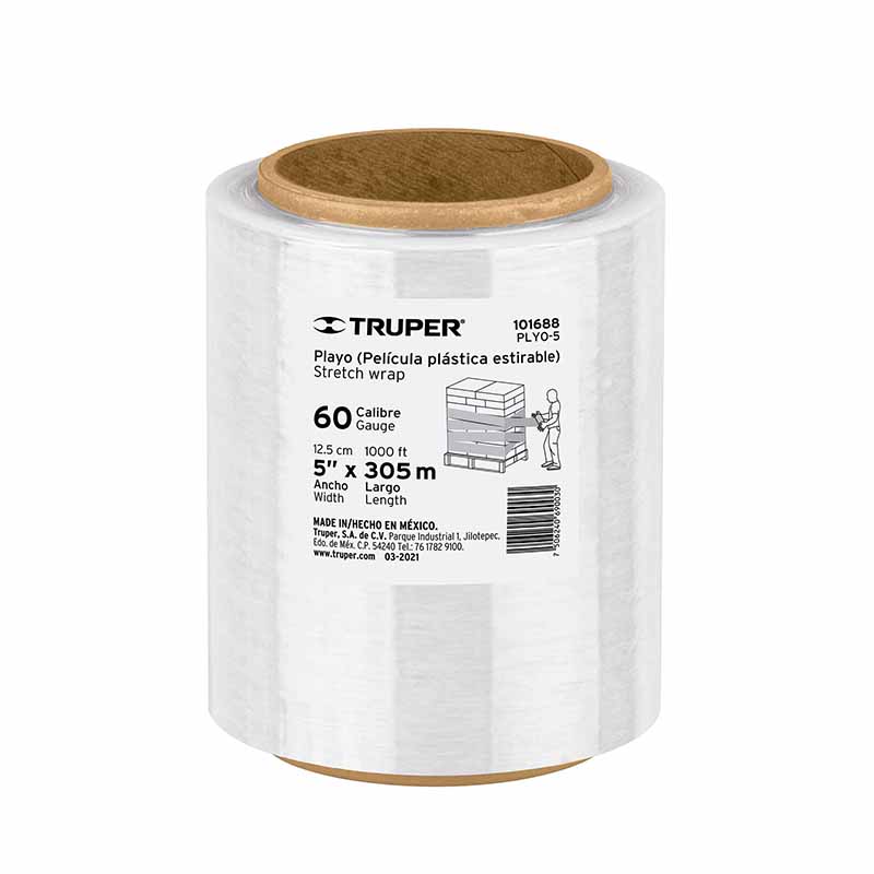PELICULA PLASTICA CAL.60 5"X1000 FT PLYO-5 TRUPER  