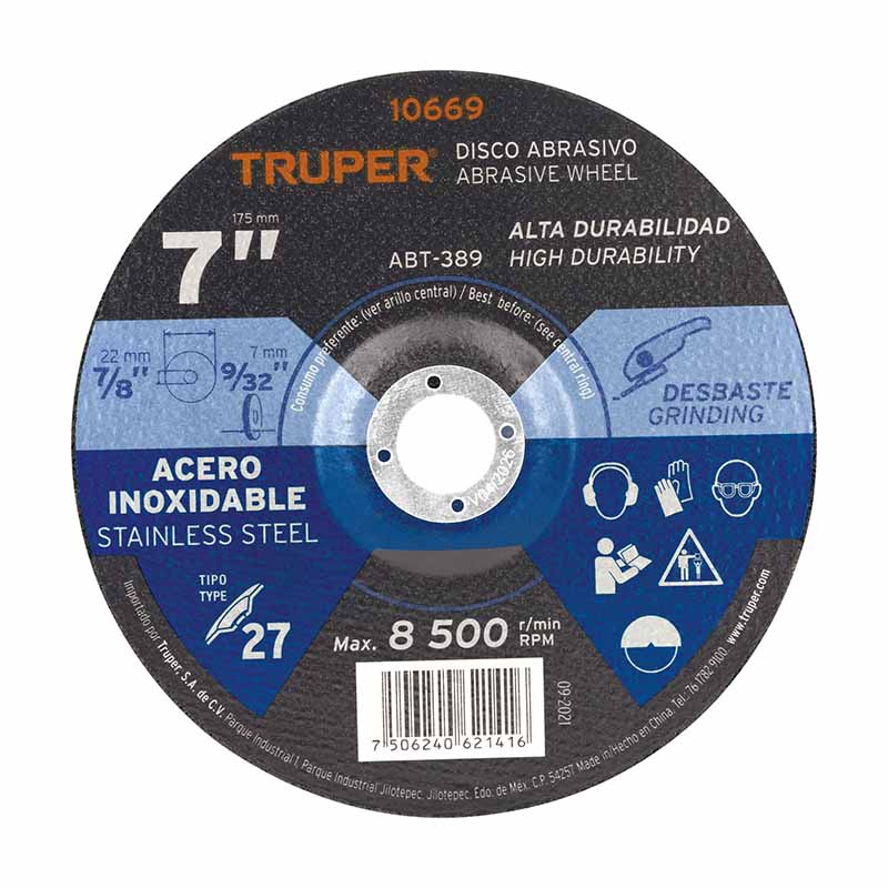 DISCO P/DESB.A/INOX 7.2M 7" ABT-389 TRUPER         