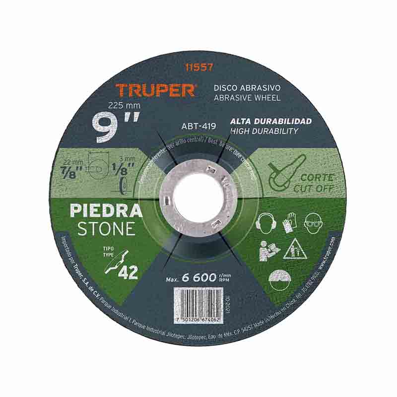 DISCO C/PIEDRA 1/8X9" A.REND ABT-419 TRUPER           