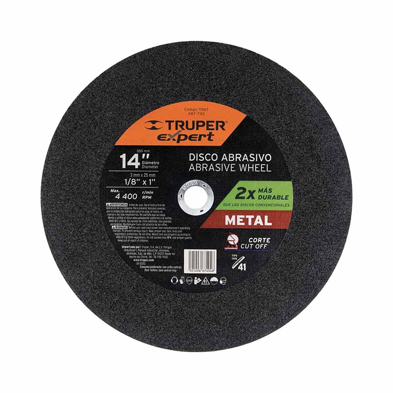 DISCO TIPO 41 DE 14' X 3 MM PARA CORTE DE METAL, EXPERT