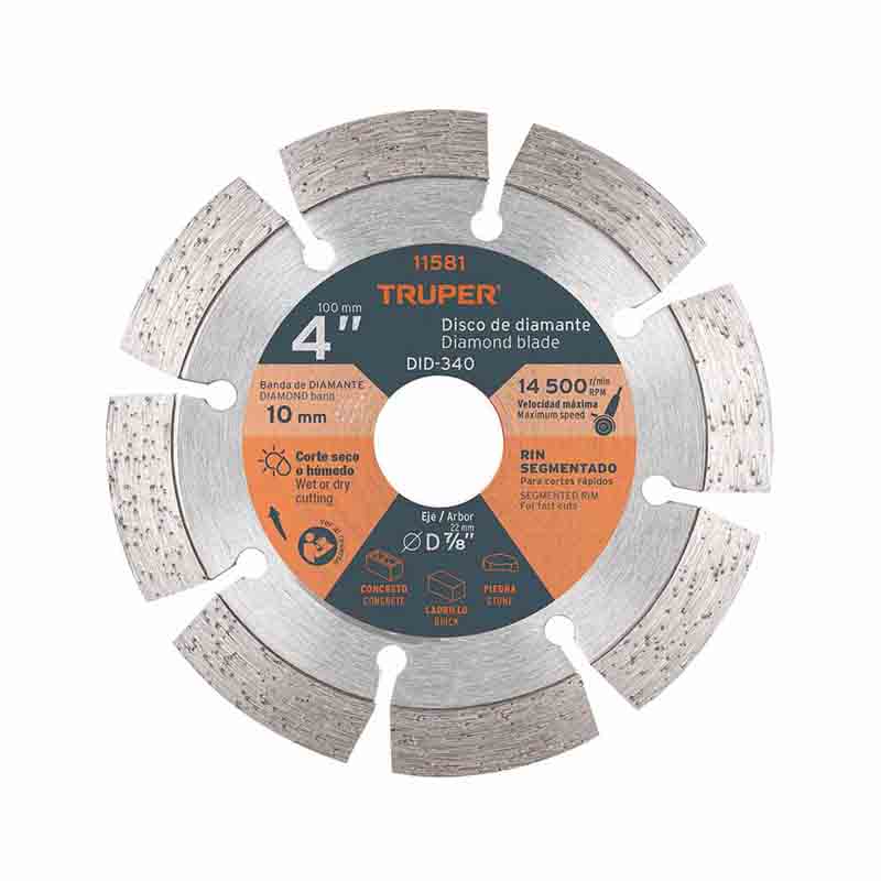 DISCO DE DIAMANTE 4" USO GRAL DID-340 TRUPER       