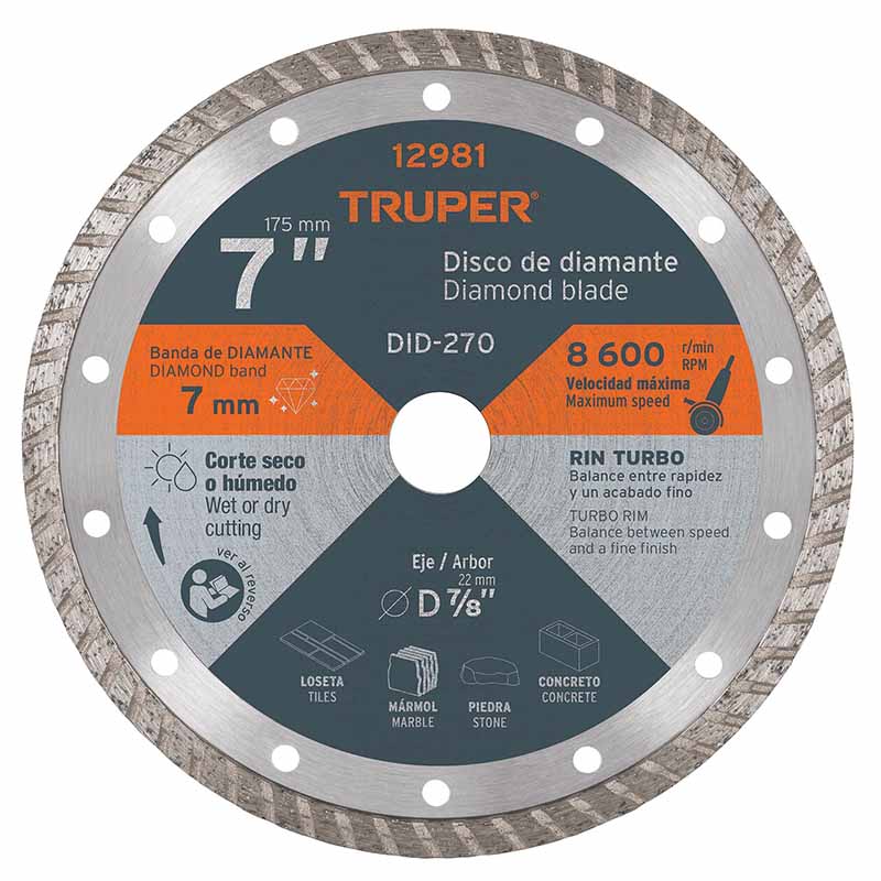 DISCO DIAMANTE 7" TURBO DID-270 TRUPER             