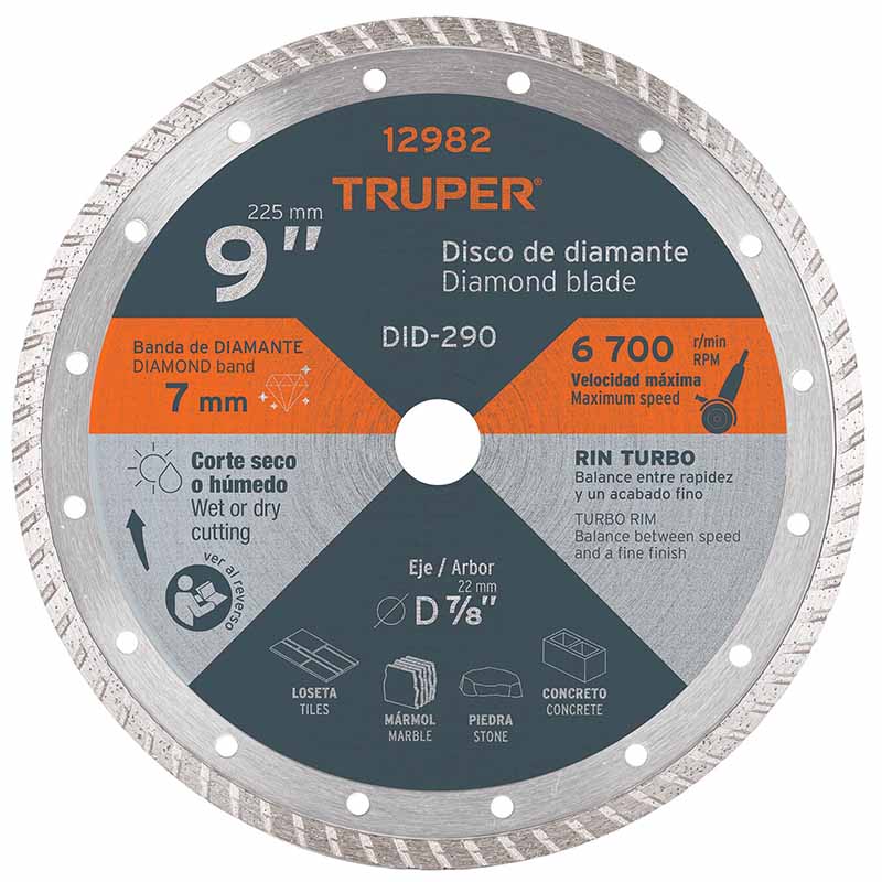 DISCO DIAMANTE 9" TURBO DID-290 TRUPER             