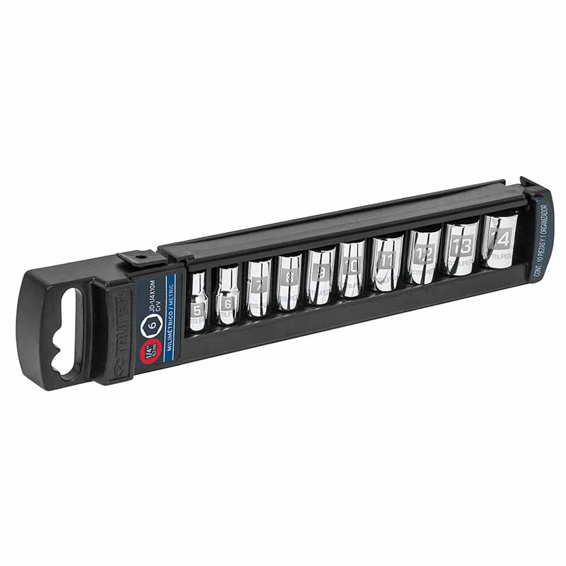 JGO. DE DADOS MM CUADRO 1/4" JD-1/4X10M TRUPER    
