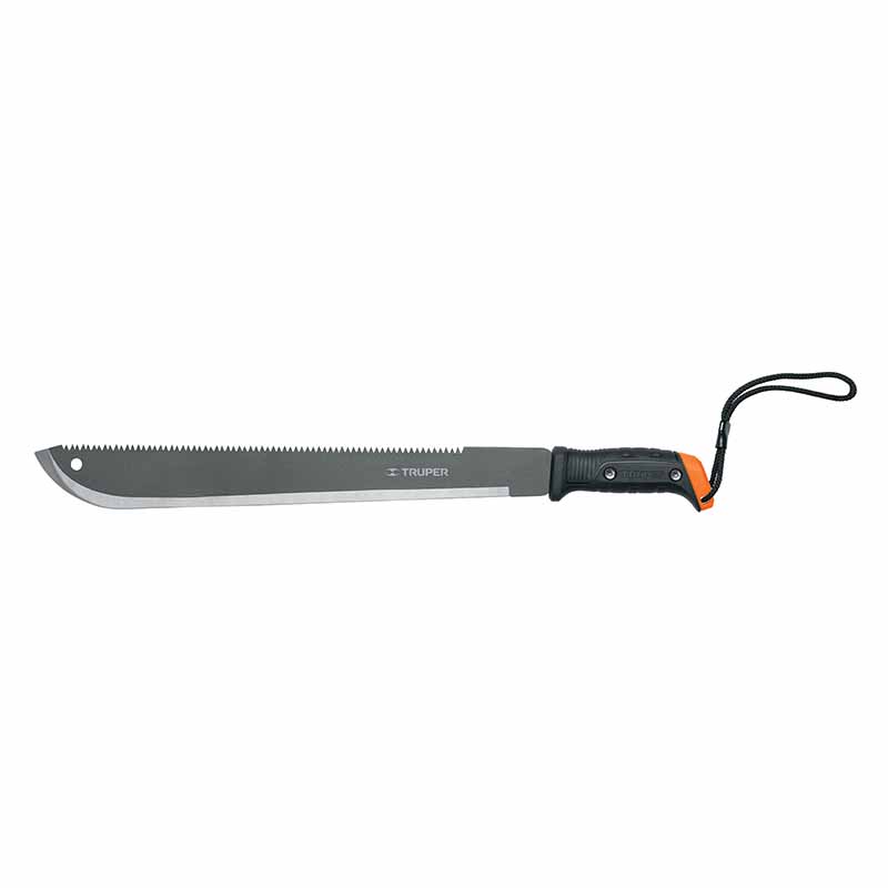 MACHETE DOBLE FILO 18', CACHA ATORNILLADA, FUNDA DE CARTÓN