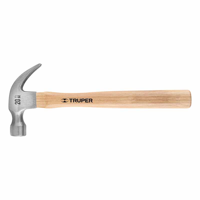 MARTILLO PULIDO 20 OZ UÑA CURVA, MANGO MADERA, TRUPER