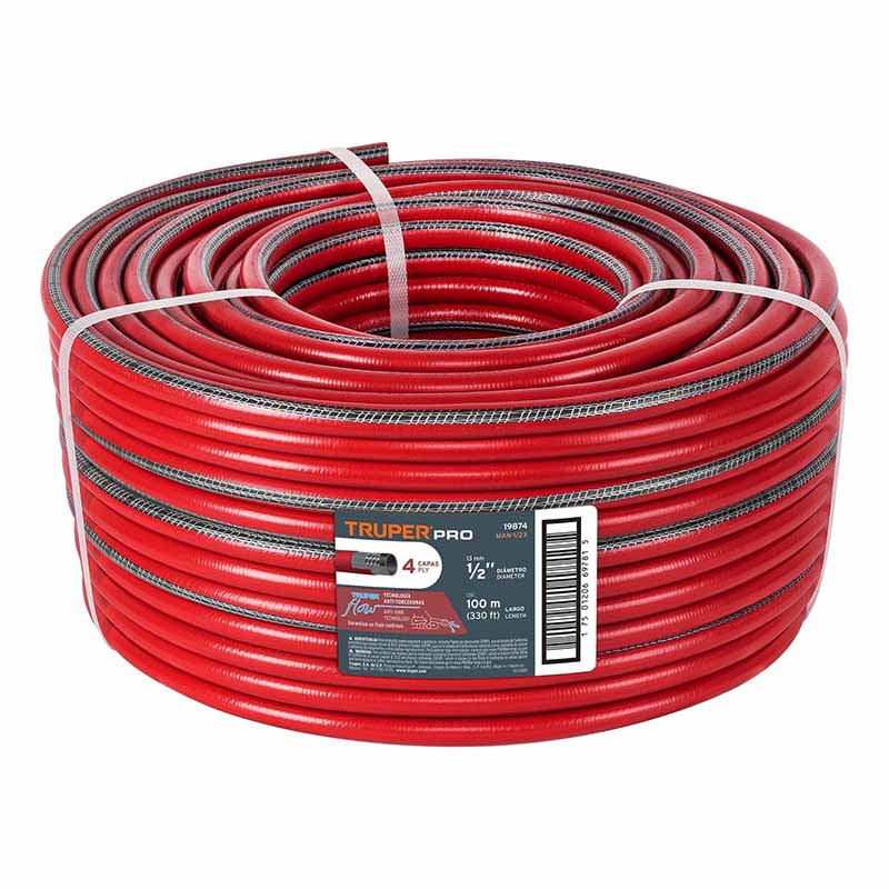MANGUERA REFORZADA 4 CAP. MAN-1/2X 100 MTS TRUPER  