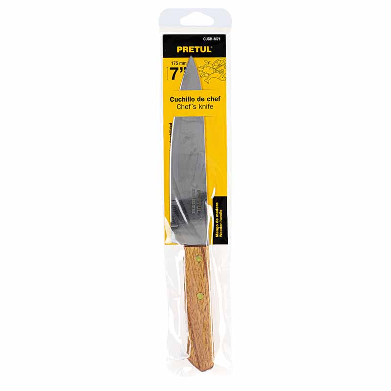 CUCHILLO DE CHEF 7" MADERA CUCH-M71 PRETUL         