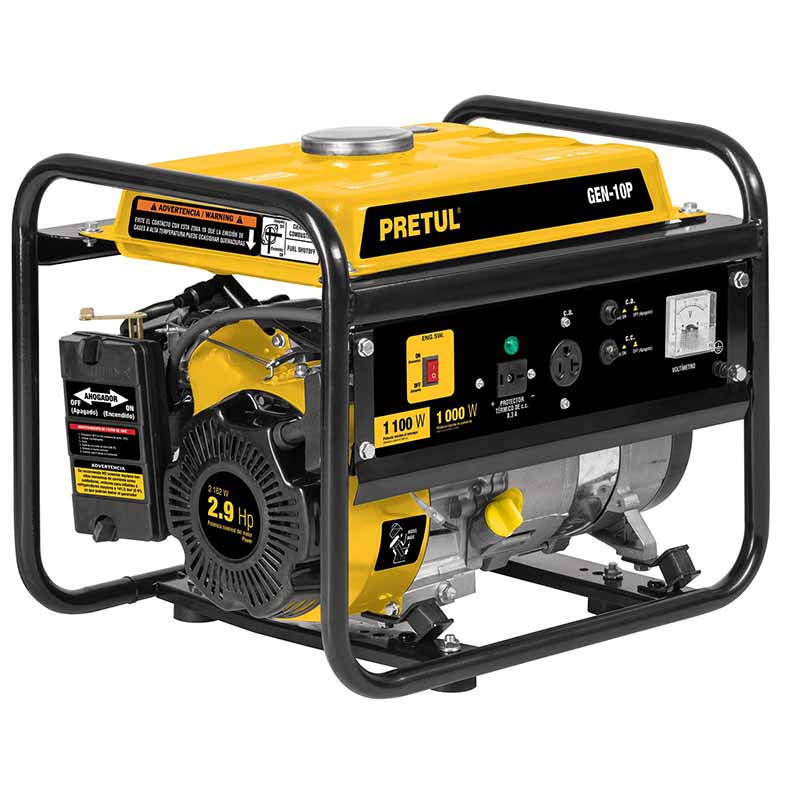 GENERADOR ELEC M/GASOLINA GEN-10P 1000W PRETUL     