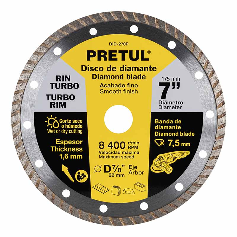 DISCO D/DIAM 7" R/TURBO DID-270P PRETUL            