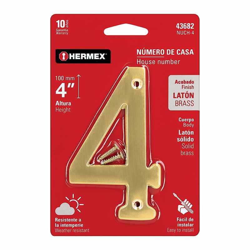 NUMERO DE LATON CHICO NUCH-4 HERMEX                