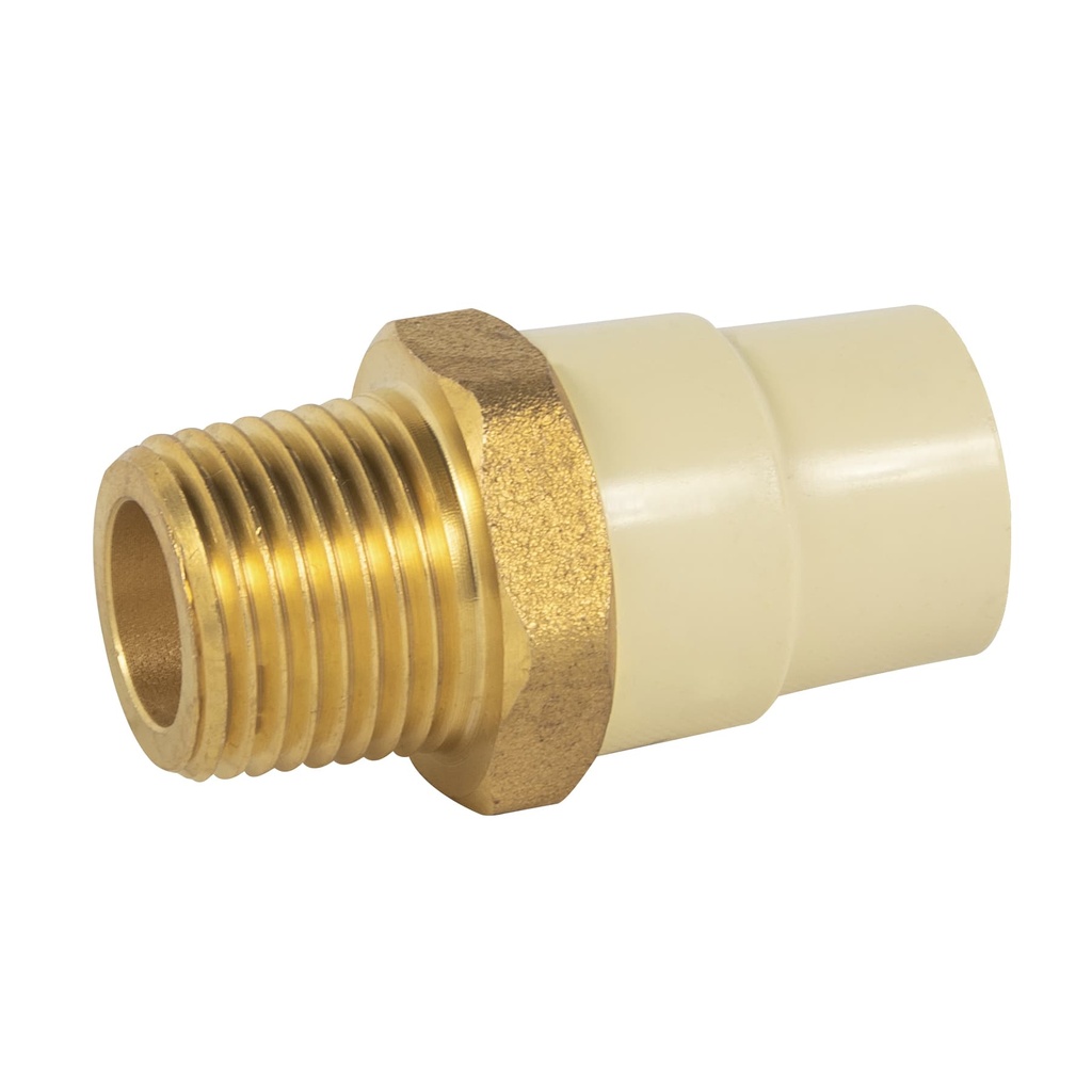 ADAPTADOR MACHO DE CPVC 1/2' CON INSERTO METÁLICO, FOSET