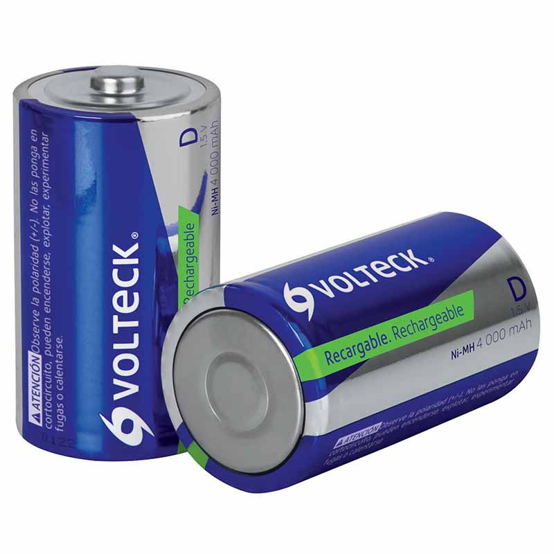 PILAS RECARGABLES 4000MAH 2 PZAS RE-D VOLTECK      