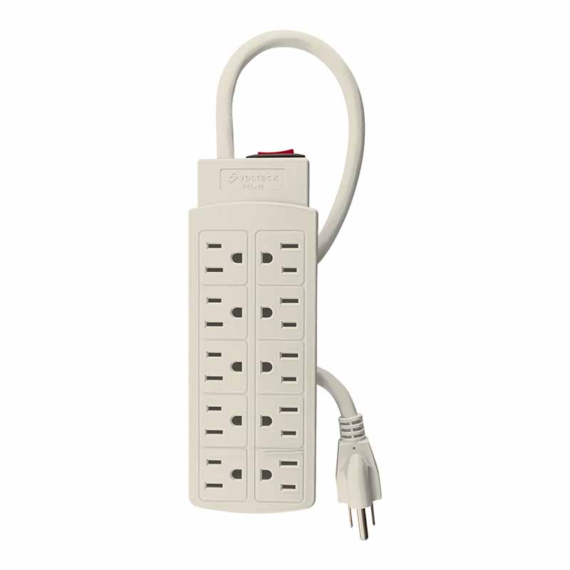 MULTICONTACTO 14 AWG USO RUDO CON 10 ENTRADAS, VOLTECK