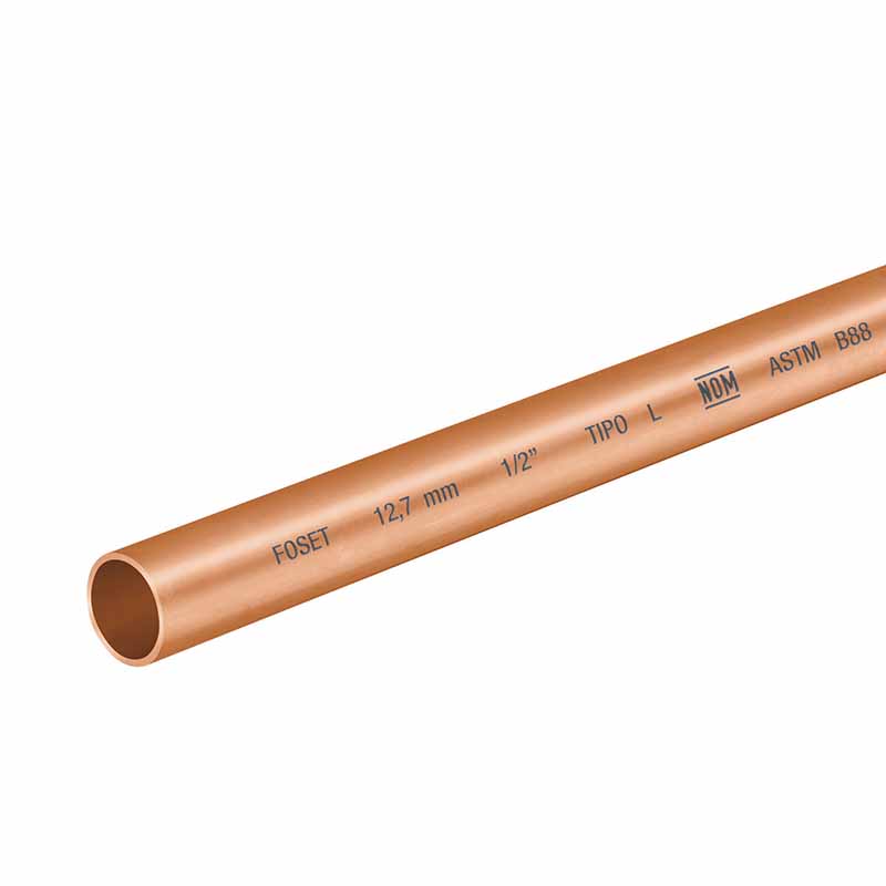 TUBO DE 1/2' DE COBRE TIPO 'L' , DE 3 M, FOSET