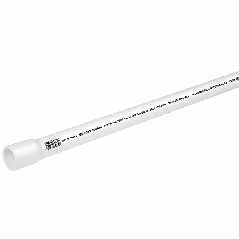 TUBO HIDRAULICO 3/4 PVC-002 3MTS CED.40 FOSET      