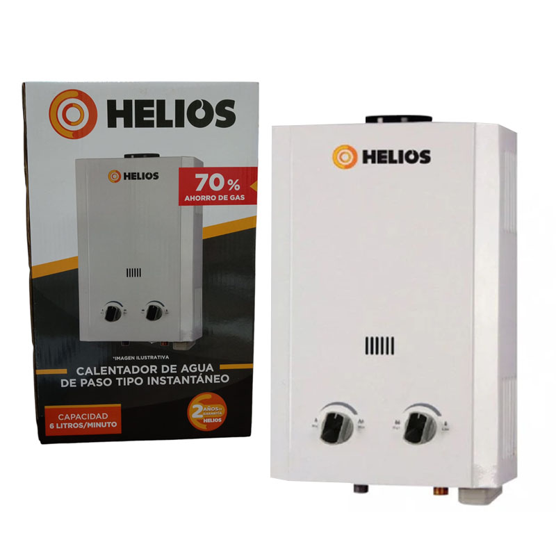 CALENTADOR DE AGUA DE PASO 6LT GAS LP HELIOS       