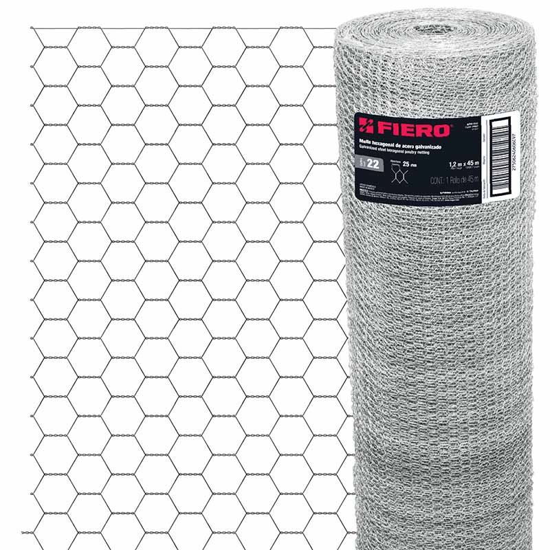 ROLLO MALLA HEXAGONAL CAL.22, 1.2X 45M, ABERTURA 25MM, 16KG (copia)