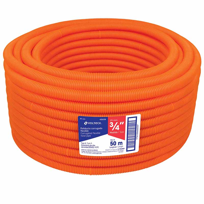 TUBO CORRUGADO FLEX.3/4 PF-3/4 50MTS VOLTECK       