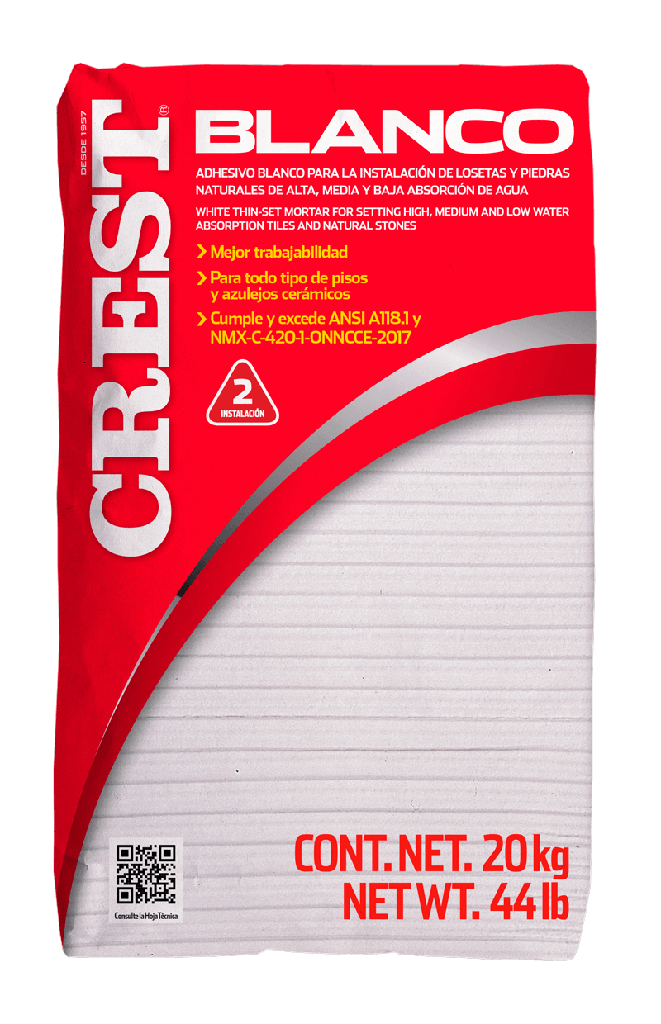 ADHESIVO CREST BLANCO SACO CON 20KGS.