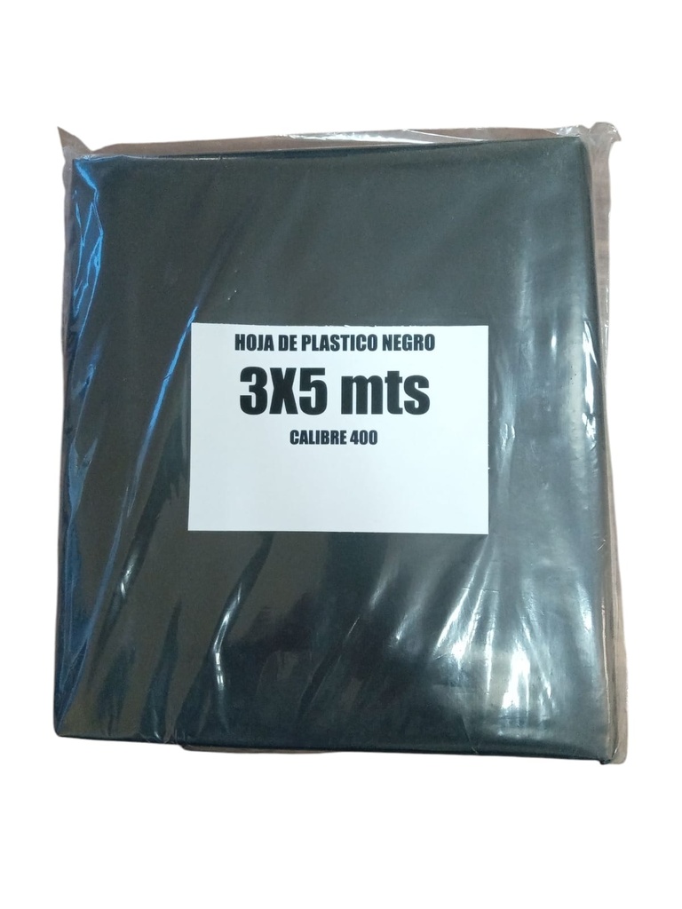 PLASTICO NEGRO 3X5 MTS CAL.400 POLIETILENO