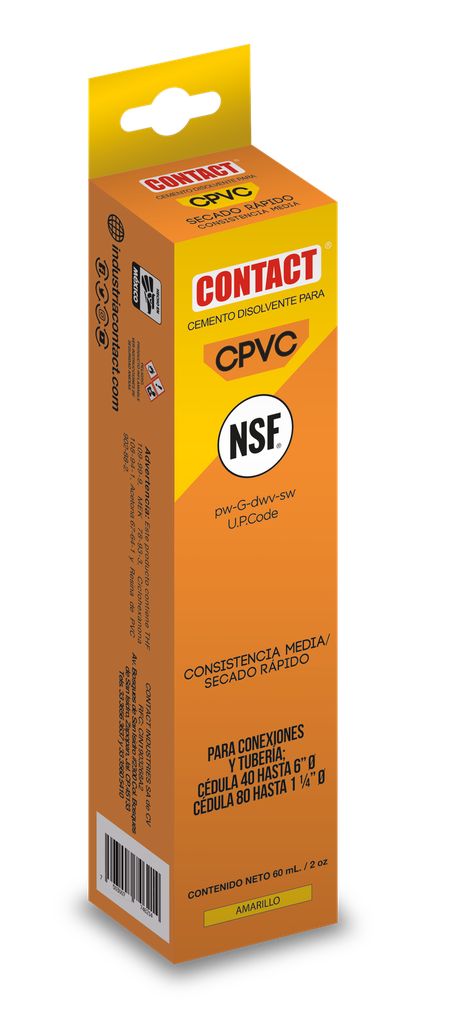 PEGAMENTO CPVC   60ML TUBO 22708 CONTACT 