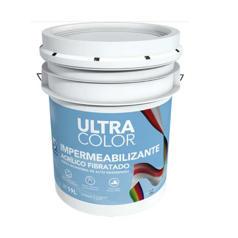 IMPER. ULTRACOLOR FIBRATADO 5 AÑOS 19LTS BLANCO